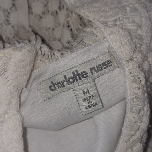 Charlotte Russe | mini white Grecian boho dress summer vacation juniors medium - Picture 5 of 8